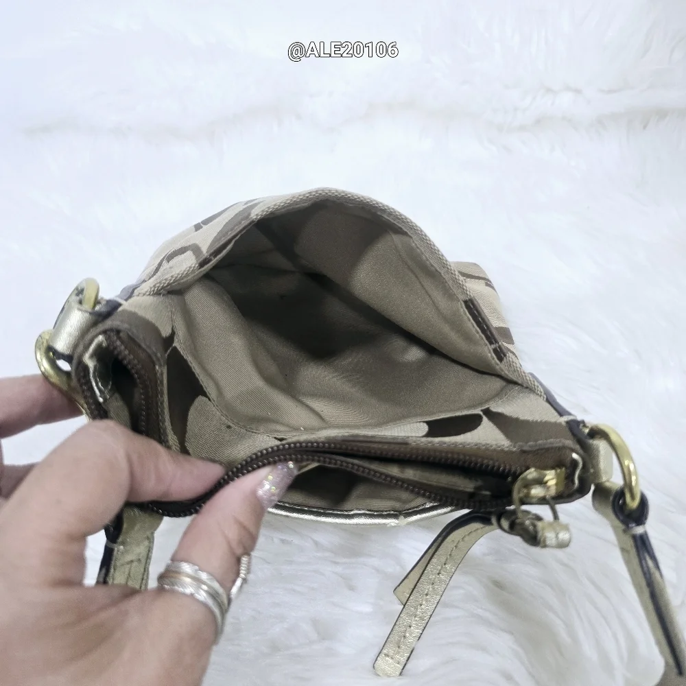 Coach Brown and Cream Crossbody Bag